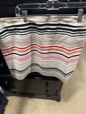 LOFT Striped Mini Skirt in Cream, Black, Pink, and Coral